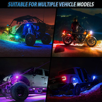 Kits d'éclairage LED multicolores RGB pour voiture, ambiance, contrôle par application, éclairage sous caisse, lumière néon clignotante, lampe de conduite, pick-up, tout-terrain, SUV
