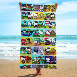 Хит продаж, пляжное полотенце с принтом котенка для путешествий по всему миру в мексиканском футболе, с рисунком котенка, без песка