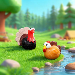 Figuras en Miniatura de Pavo, Águila Calva y Oveja, Figuras de Animales de Resina para Micro Jardín de Hadas, Decoración de Casa de Muñecas y Manualidades - Product Image 4