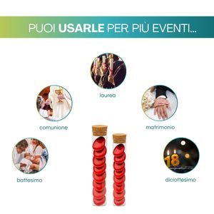 Provette in Vetro con Tappi in Sughero, Altezza 10 cm, Diametro 2,5 cm, Contenitori per Coriandoli e Bomboniere - Product Image 4