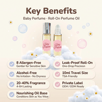 Nouveau Parfum Roll-on Personnalisé 15ml aux Notes de Fraise, Framboise, Vanille et Fruits, Huile Aromatique Texture Bébé