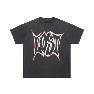 Custom Mens Acid Wash T-<b>Shirt</b> | 280-300 GSM Heavyweight 100% Cotton Regular Fit Tee | <b>Gothic</b> Character Graphic Streetwear - Product Image 2