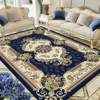 Tapis de salon et chambre à coucher de style européen-américain, tapis de canapé épais en polypropylène, motif plantes et fleurs, classique