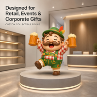 Figurine en vinyle personnalisée OEM pour le festival de la bière bavaroise, figurine d'art de brasseur d'Oktoberfest, vente directe d'usine