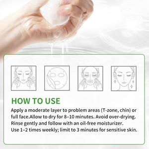 GREENLEM Masque Purifiant Vegan à l'Argile, Thé Vert, Camélia et AHA pour Peaux Grasses/Acnéiques – Nettoyage Profond des Pores et Points Noirs - Product Image 6