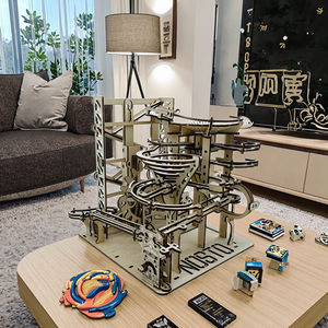 لعبة تعليمية ثلاثية الأبعاد مخصصة من الخشب على شكل مسار الرخام للأطفال والكبار، مجموعة ألغاز يدوية الصنع مع إضاءة - Product Image 2