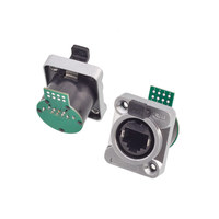 Conector RJ45 de Ángulo Recto para Montaje en Panel, Enchufe Cuadrado de Pared IP68 con Cable, Conector RJ45 Impermeable