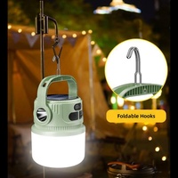Lampe de camping solaire multifonctionnelle avec crochet et poignée, lanterne LED 6 modes, recharge USB, autonomie de 50 000 heures, indice IP55, intensité réglable