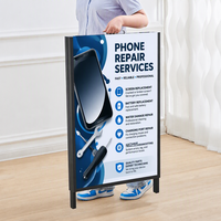 Support publicitaire moderne en fer pour affiches de rue, panneau d'affichage vertical, support pour panneaux KT et PVC expansé, blanc