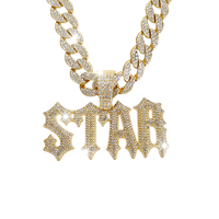 Vente directe usine : Collier pendentif en alliage et strass, Chaîne cubaine Hip Hop, Collier ras-du-cou et Cadeau d'anniversaire - Achat en ligne