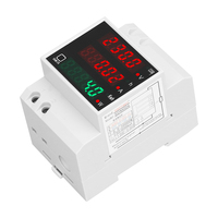 SINOTIMER SDM004 6-in-1 Meteran Energi Digital Tegangan Arus kWh Meteran Jam Kumulatif, Peralatan Pengukur Tampilan LED Rel DIN