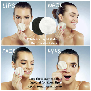 12 pièces/ensemble 100% tampons de velours de <span class=keywords><strong>coton</strong></span> de charbon de bambou réutilisables organiques purs pour démaquillant <span class=keywords><strong>lavable</strong></span> pour le maquillage du visage - Product Image 2