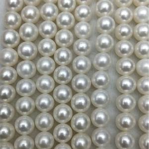 Perles de culture d'eau douce blanches de haute qualité 9-10 mm, collier semi-fini, perles naturelles, petites imperfections, idéal pour la vente en gros - Product Image 2