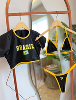 Maillots de bain imprimés décontractés américains, deux pièces, OEM, bikini personnalisé, style décontracté, fabricant de maillots de bain sur mesure