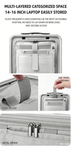 Maleta de Mano de Aluminio Premium de 16, 20 y 24 Pulgadas, Aprobada por Aerolíneas, con Carcasa Metálica, sin Cierre, con Ruedas Giratorias Extraíbles - Product Image 3