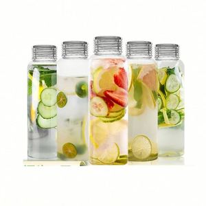 17 Oz Clear Transparent Glass Water Bottle with Lid Wide Mouth Leak Proof for Gym <b>Travel</b> Home School Office Promotion <b>Gift</b> - Product Image 1
