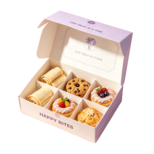 Boîtes d'emballage en <span class=keywords><strong>carton</strong></span> pliables écologiques de qualité <span class=keywords><strong>alimentaire</strong></span> avec logo personnalisé pour gâteaux, biscuits, pains, pâtisseries, beignets, macarons, crêpes - Product Image 3