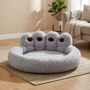 Cama Redonda para Mascotas de Peluche, Cama para Perros de Piel Sintética, Nido para Dormir para Gatos, Casa Interior Suave para Mascotas - Product Image 4