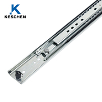 Glissières à extension complète robustes Keschen 250 lb 53 mm, trois sections, gris clair, en acier laminé à froid, pour extérieur, chambre et appartement