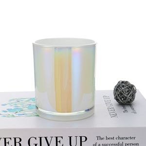 Pot à bougie en verre vide de luxe personnalisé, 10 oz 13 oz, coloré, avec couvercle, effet halo, dégradé de peinture pulvérisée, pour Noël, résistant à la chaleur - Product Image 5