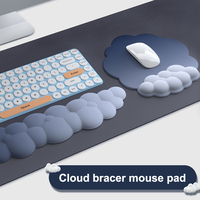 Support de clavier nuage mignon, tapis de bureau doux et confortable, créatif pour filles, antidérapant en silicone et mousse à mémoire de forme, grande taille pour le poignet