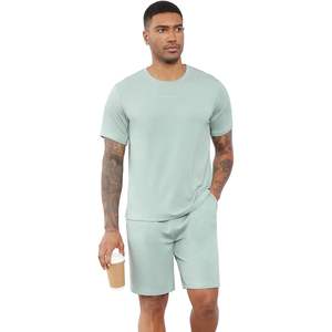 Conjunto Deportivo de Verano para Hombre, 2 Piezas, Camiseta de Manga Corta y Pantalones Cortos, Ropa Casual Suave, Tallas S a XXL, Venta al Por Mayor - Product Image 1