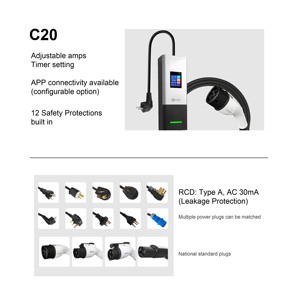 Портативное зарядное устройство Zencar 16A для электромобилей, 3.6 кВт, стандарт GB/T, уровень 2, с разъемом GBT, умное EVSE с регулировкой тока для домашней зарядки электромобилей - Product Image 3
