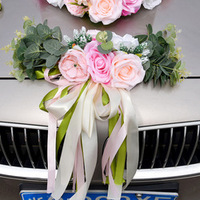 Nouvelles acquisitions coeur forme belle Rose fleurs porte voiture mariage décoration florale