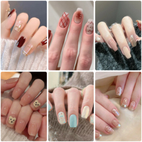 Ongles artificiels professionnels personnalisés avec logo, marque privée, réutilisables, qualité salon, élégants, style French Manucure, avec kit d'accessoires