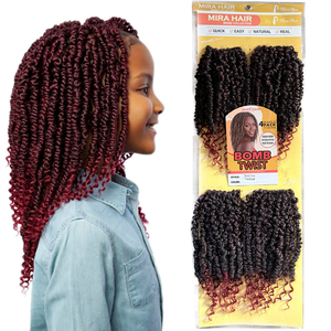 Mira 250g Lot de 4 paquets de 14 pouces, <span class=keywords><strong>M</strong></span>èches à tresser pré-torsadées Bomb <span class=keywords><strong>Passion</strong></span> Twist, Perruque synthétique Ombré, Extensions de cheveux Nubian Twist - Product Image 1