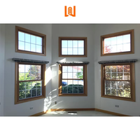 Ventana de Doble Hoja de Aluminio y Madera Combinada para Múltiples Unidades, Ventana de Doble Hoja para Sala de Estar, Ventana de Doble Hoja de Aluminio y Madera