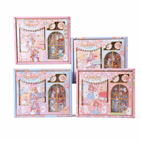 Coffret Cadeau Carnet Kawaii 24cm*29cm avec Ruban Washi, Autocollants, Fermeture Magnétique Anime Mignonne, Sac Cadeau, Papeterie en Gros