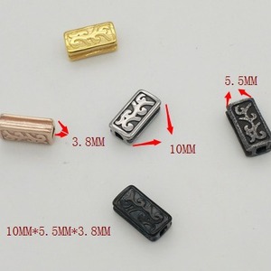 yunnique Stainless Steel Rectangular <b>Spacer</b> Beads With Retro Pattern For Bracelet Making DIY Jewelry Accessories - Product Image 3