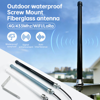 Antenne en fibre de verre étanche omnidirectionnelle 698-2700 MHz avec support de fixation à vis pour extérieur, compatible Cellulaire, IoT, Lora, WIFI, 3G, 4G, LTE