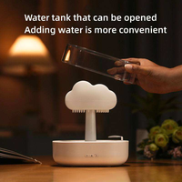 Nouveau USB alimenté pluie nuage chambre aromathérapie humidificateur d'air ultrasonique 200ml goutte d'eau diffuseur d'arôme avec 7 couleurs lampe à LED