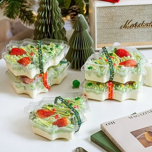 PET Christmas Tree Shape <strong>Plastic</strong> Packaging Box with Lid <strong>Dessert</strong> Display <strong>Tray</strong> for Candy Baking Western Pastry Frosting Cookies - Product Image 6
