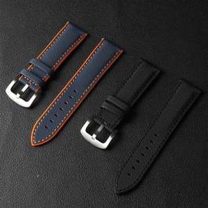Cinturino <span class=keywords><strong>per</strong></span> Orologio in Gomma di Alta Qualità con Fibbia in Acciaio Inossidabile, Ibrido in Nylon e Silicone, Impermeabile - Product Image 3