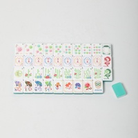 Tuiles de jeu en acrylique double couche de style chinois vert gelée avec motif floral pour jeu à domicile, ensemble de Mahjong, tuiles de Mahjong américain