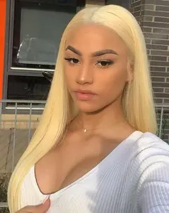 Swiss blonde 613 HD transparent human hair lace frontal wig African,613 deep wave human hair full lace front wig for black women