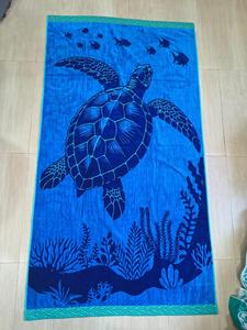 Tropical Sea Turtle Print <b>Beach</b> <b>Towel</b> Rectangle Quick-Dry Absorbent <b>Towel</b> for Summer Pool Resort Use - Product Image 1