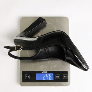 Sandalias de tacón alto con correa trasera y hebilla, de charol, con punta, de moda, talla grande 47, para mujer, estilo slingback - Product Image 5