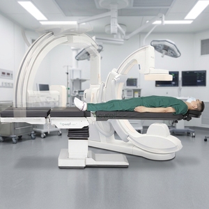 Table d'imagerie C-Arm économique avec base ultra-mince en forme de T et plateau en fibre de carbone pour la chirurgie interventionnelle - Product Image 1