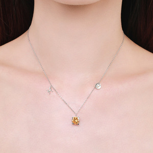 Collier pendentif SPJ de luxe en argent sterling S925 avec symbole du signe du zodiaque Scorpion Taureau et pierre de naissance pour femme - Product Image 4