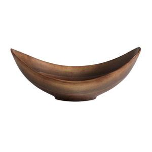 Bol décoratif à grain de bois massif avec manche en feuille coulée bols à salade ronds Design classique bols à fruits en bois d'acacia naturel - Product Image 5