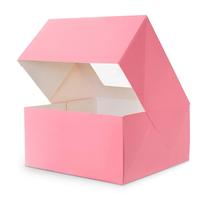 Maßgefertigte Rosa Displaybox mit Klarsichtfenster und Gefalteter Front für Bäckerei- und Konditoreibetriebe