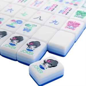 Juego de Mahjong Americana de Lujo Azul Hielo <span class=keywords><strong>Lola</strong></span> Miss Lady Hug para 4 Jugadores, 160 Fichas Modernas de Acrílico Grabadas - Product Image 2