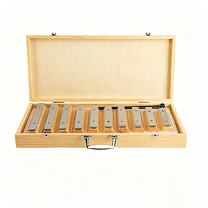 Glockenspiel en métal à 10 tons, Xylophone en forme de brique avec boîte, Instrument de percussion Orff pour enfants, jouet musical éducatif précoce pour enfants - Product Image 1