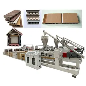 Single-screw PP PE ABS PS Wood -plastic WPC Decking profile extrusion process Extrusion production Making machine