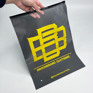 Sac à fermeture éclair noir mat et givré double face - Sac en plastique imprimé sur mesure pour vêtements et accessoires - Product Image 4