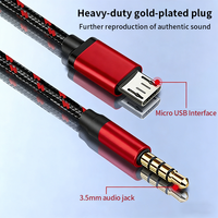 Câble audio stéréo pour voiture tressé en nylon plaqué or 3,5 mm mâle 4 pôles, vente directe usine, pour carte son, streaming en direct et enregistrement